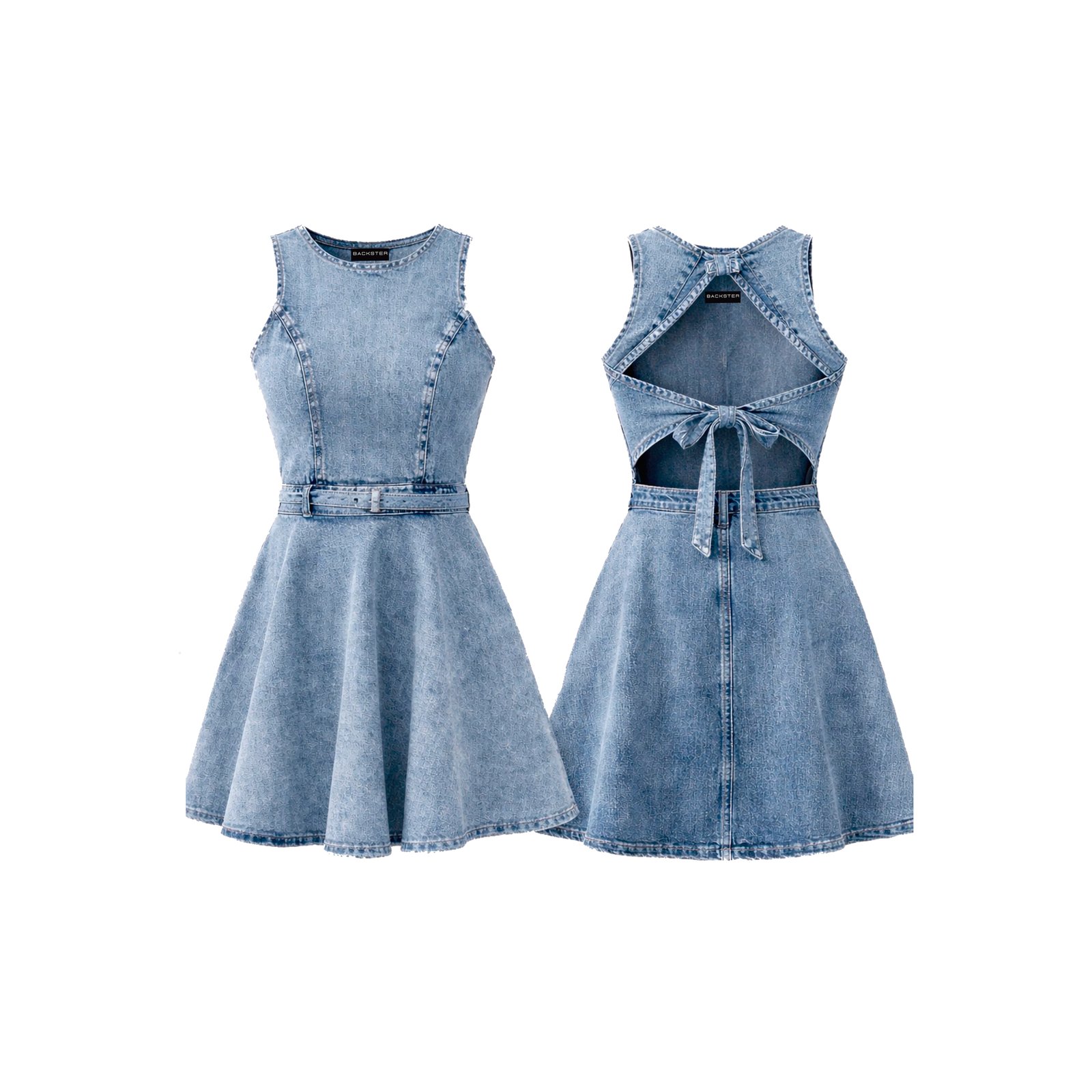 Vestido denim con lazo en espalda | Backster